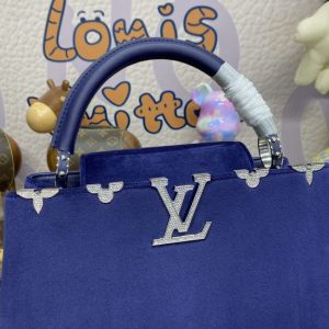 Replica Loius Vuitton Capucines Blue Velvet 6 Replica Loius Vuitton Capucines Blue Velvet - best-selling designer handbag dupe