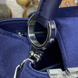 Replica Loius Vuitton Capucines Blue Velvet 9 Replica Loius Vuitton Capucines Blue Velvet - high-end fake designer purse