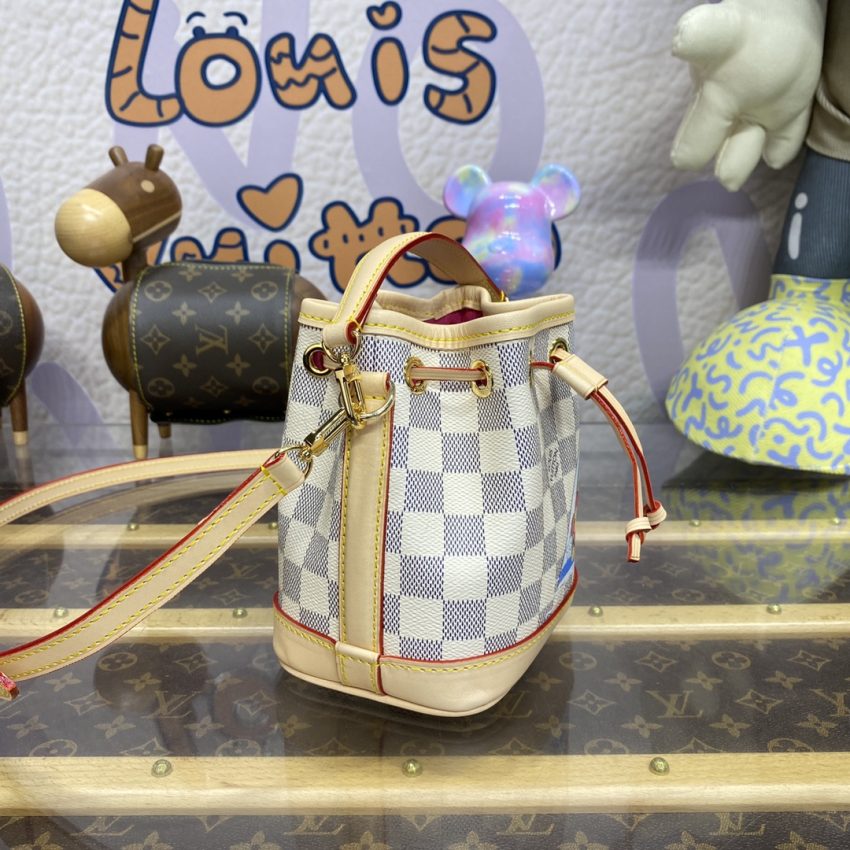 Replica Louis Vuitton Nano Noe White Grid - ultra-realistic fake designer tote