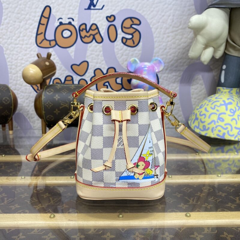 Replica Louis Vuitton Nano Noe White Grid - ultra-realistic fake designer tote