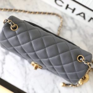 Replica CHANEL CF 20cm Golden Ball Grey 4 Replica CHANEL CF 20cm Golden Ball Grey - best quality luxury bag dupe