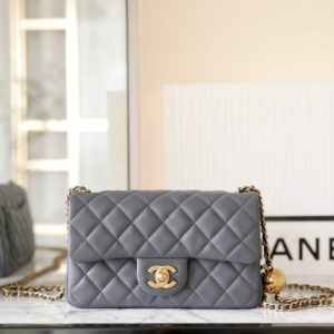 Replica CHANEL CF 20cm Golden Ball Grey 3 Replica CHANEL CF 20cm Golden Ball Grey - 1:1 designer replica handbag