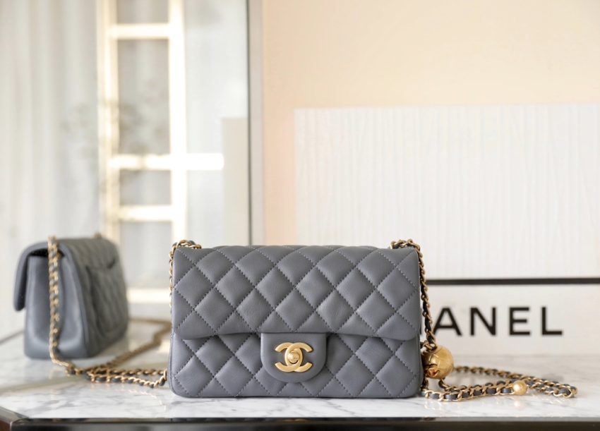Replica CHANEL CF 20cm Golden Ball Grey 3 Replica CHANEL CF 20cm Golden Ball Grey - 1:1 designer replica handbag