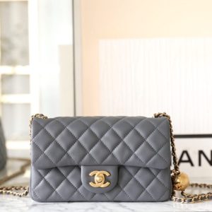 Replica CHANEL CF 20cm Golden Ball Grey 1 Replica CHANEL CF 20cm Golden Ball Grey - premium-grade designer purse dupe