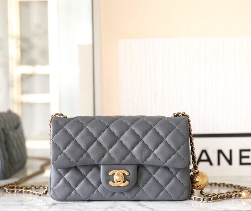 Replica CHANEL CF 20cm Golden Ball Grey 1 Replica CHANEL CF 20cm Golden Ball Grey - premium-grade designer purse dupe