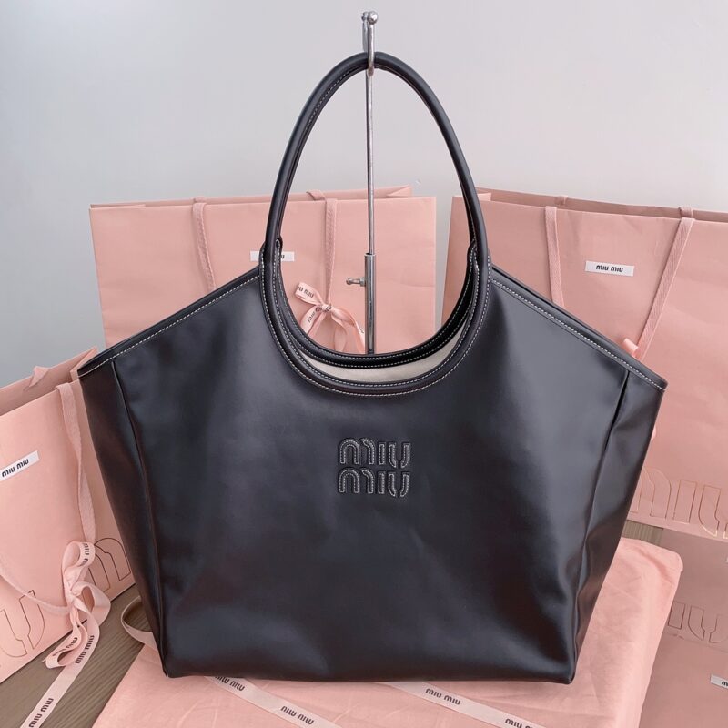 Replica Miu Miu Ivy Tote Black 1 Replica Miu Miu Ivy Tote Black - best quality luxury bag dupe