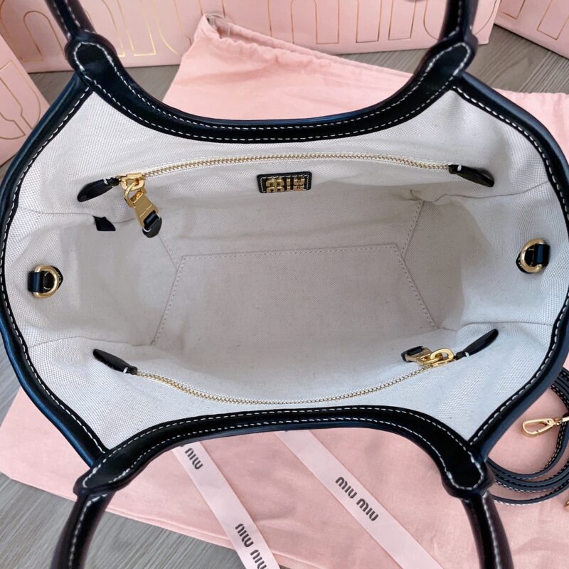Replica Miu Miu Ivy Small Tote Black 6 Replica Miu Miu Ivy Small Tote Black - authentic-look luxury purse replica