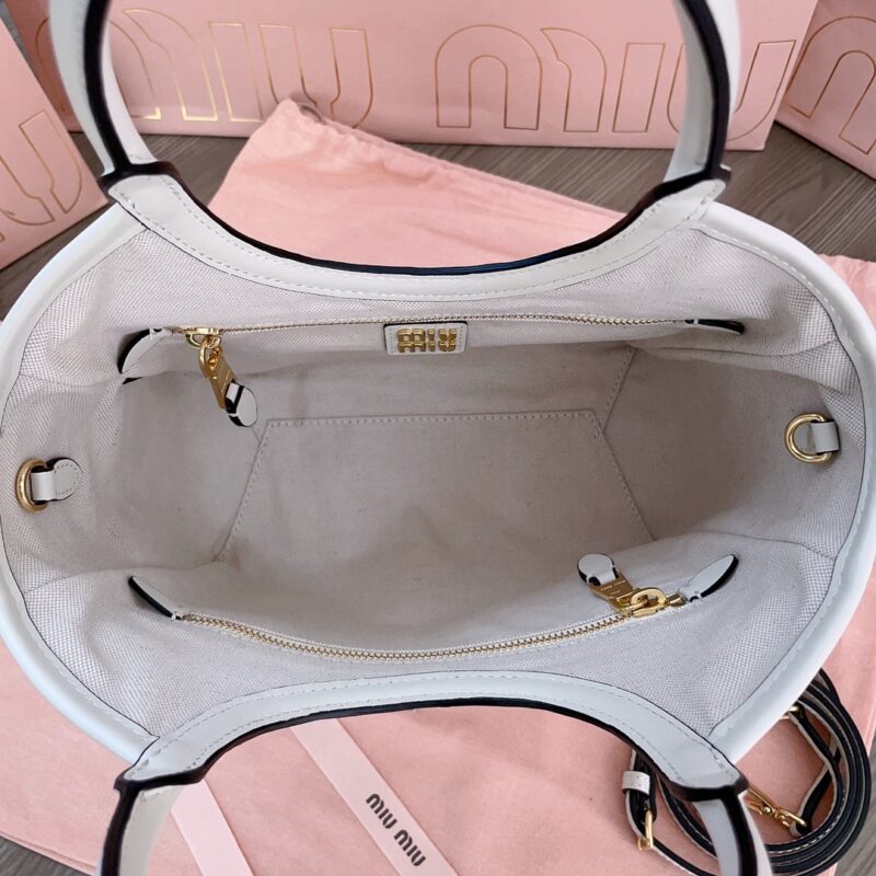Replica Miu Miu Ivy Small Tote White 4 Replica Miu Miu Ivy Small Tote White - near-authentic luxury replica handbag