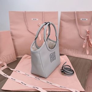 Replica Miu Miu Ivy Small Tote Grey 4 Replica Miu Miu Ivy Small Tote Grey - premium 1:1 fake handbag model