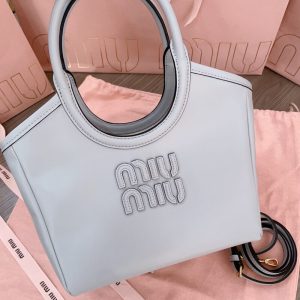 Replica Miu Miu Ivy Small Tote Grey 1 Replica Miu Miu Ivy Small Tote Grey - 1:1 designer replica handbag