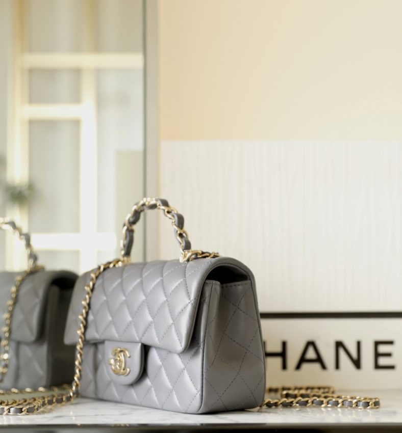 Replica CHANEL CF 20 cm Handle Beige - near-authentic luxury replica handbag