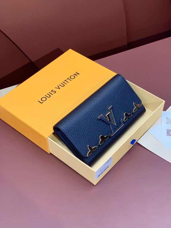 Replica Louis Vuitton Capucines Long Dark Blue - high-end fake designer purse