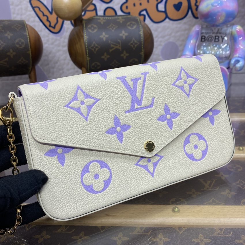 Replica Louis Vuitton Felicie Pochette White Purple 4 Replica Louis Vuitton Felicie Pochette White Purple - high-accuracy replica luxury purse