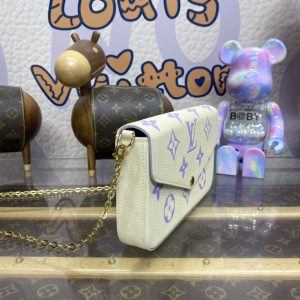 Replica Louis Vuitton Felicie Pochette White Purple 5 Replica Louis Vuitton Felicie Pochette White Purple - 1:1 designer replica handbag
