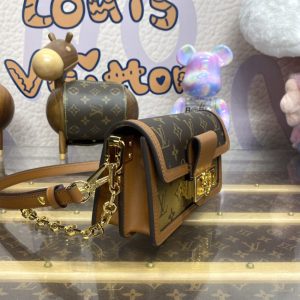 Replica Louis Vuitton Dauphine East West Brown 6 Replica Louis Vuitton Dauphine East West Brown - premium 1:1 fake handbag model