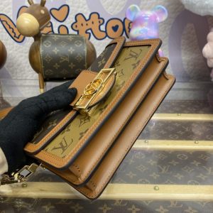 Replica Louis Vuitton Dauphine East West Brown 7 Replica Louis Vuitton Dauphine East West Brown - best quality luxury bag dupe