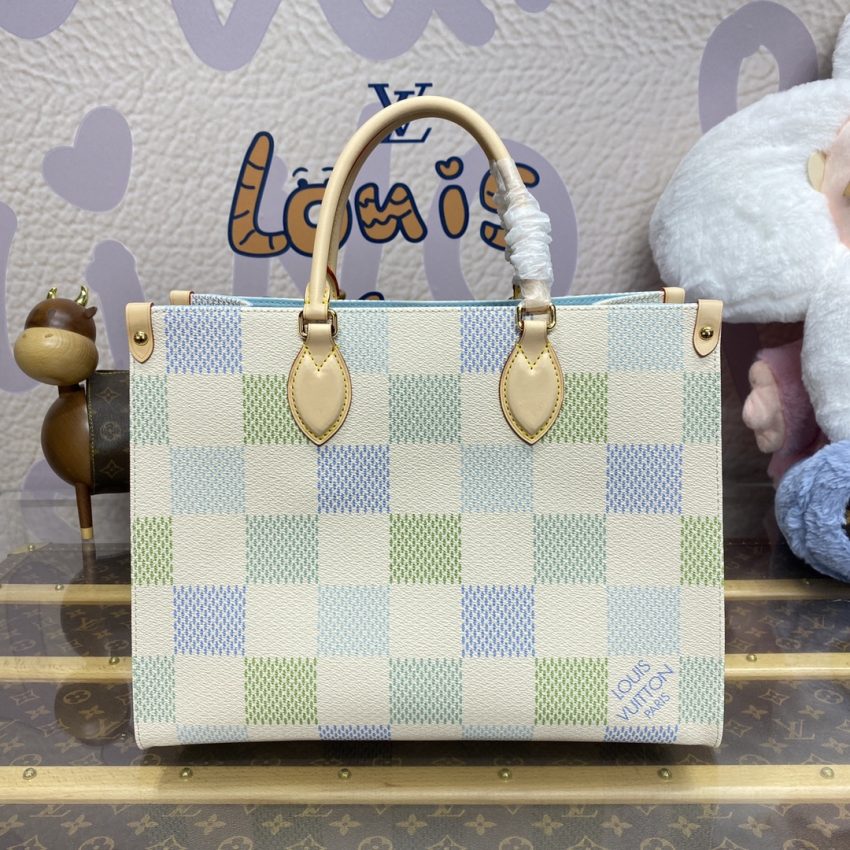 Replica LV OnTheGo Green Grid 4 Replica LV OnTheGo Green Grid - premium 1:1 fake handbag model