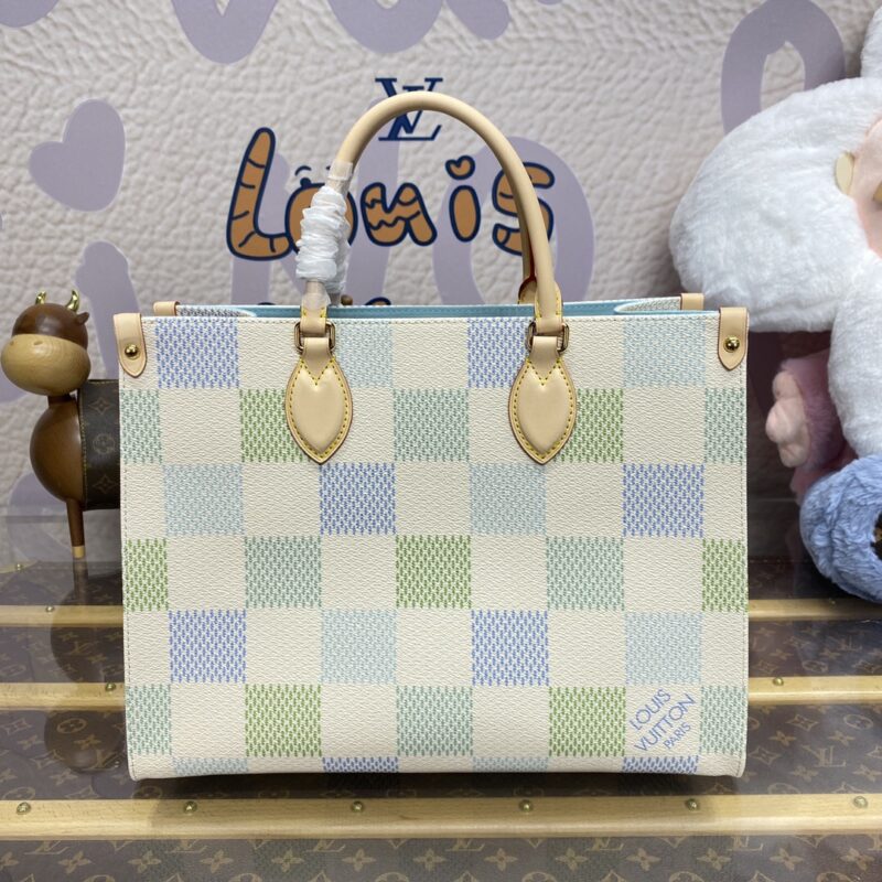 Replica LV OnTheGo Green Grid 1 Replica LV OnTheGo Green Grid - elite superclone designer purse