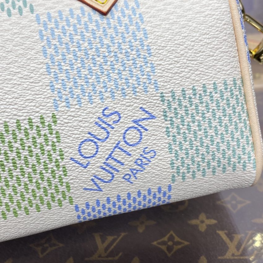 Replica Louis Vuitton Speedy Bandouliere 20 Green Grid - high-accuracy replica luxury purse