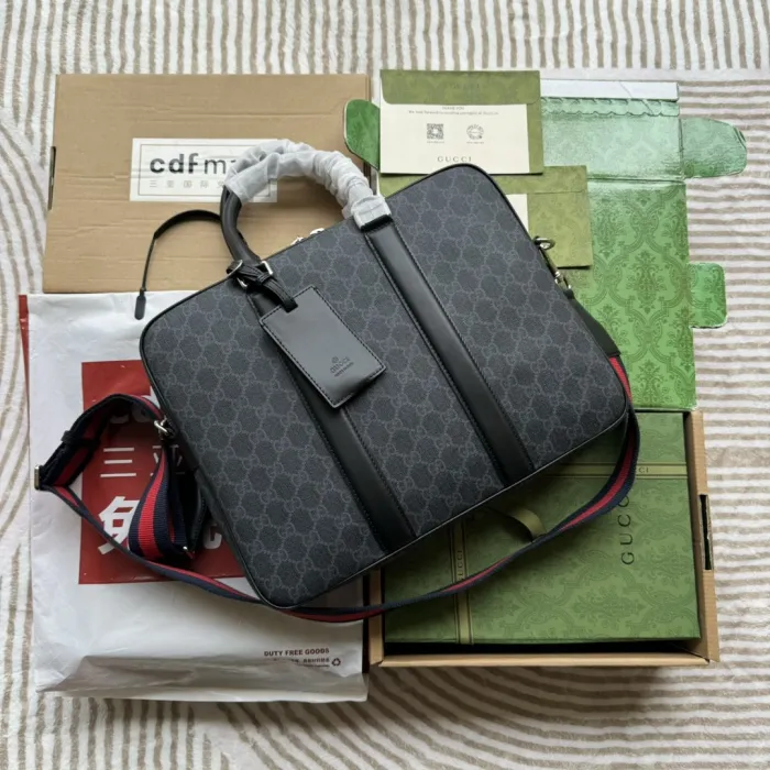 Replica GUCCI GG BLACK BRIEFCASE 1 Replica GUCCI GG BLACK BRIEFCASE - authentic-look luxury purse replica