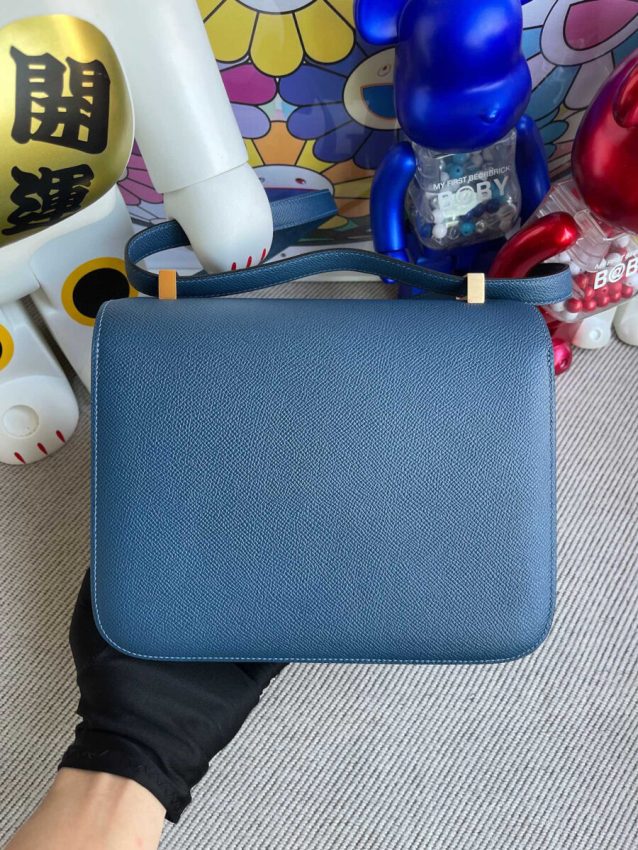 Replica Hermes Constance 18cm Deep Blue - high-accuracy replica luxury purse