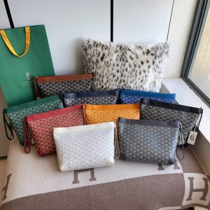 Replica Goyard Conti Pouch Goyard Conti Pouch Dupe — Versatile Flat Goyardine Canvas Clutch
