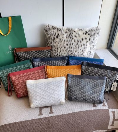 Goyard Conti Pouch Dupe — Versatile Flat Goyardine Canvas Clutch