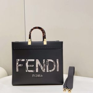 Replica Fendi Sunshine Tote Dark Grey 1 Replica Fendi Sunshine Tote Dark Grey - high-quality designer bag clone