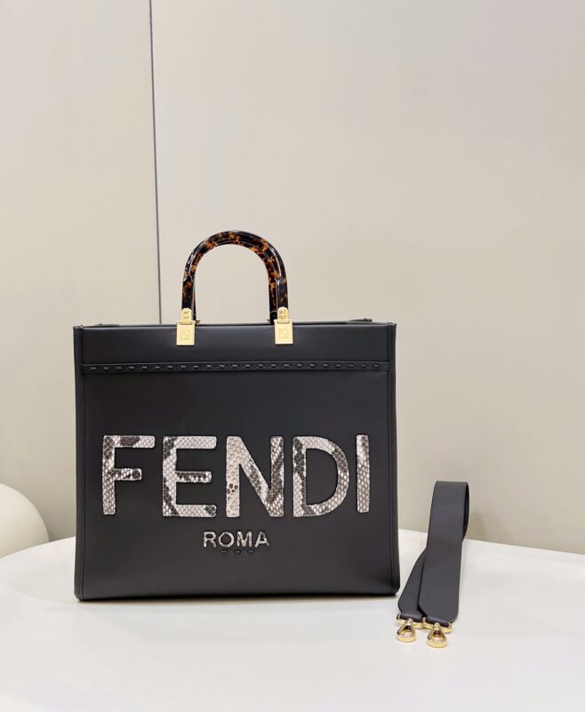 Replica Fendi Sunshine Tote Dark Grey 1 Replica Fendi Sunshine Tote Dark Grey - high-quality designer bag clone