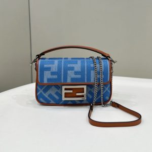 Replica Fendi Baguette Small Denim Blue 1 Replica Fendi Baguette Small Denim Blue - top-tier luxury replica shoulder bag