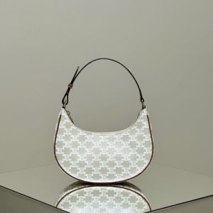 Replica Celine Triomphe Moon Bag White 1 Replica Celine Triomphe Moon Bag White - realistic designer-inspired fake bag