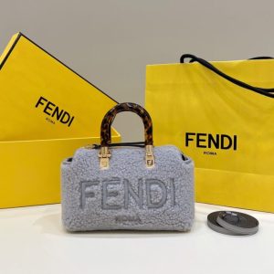 Replica Fendi By The Way Boston Blue Wool 1 Replica Fendi By The Way Boston Blue Wool - best quality luxury bag dupe