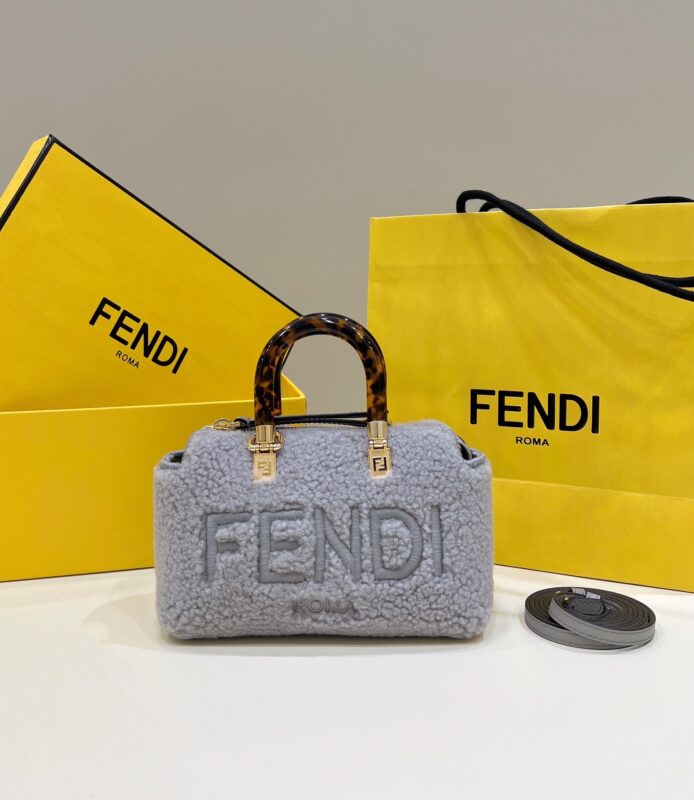 Replica Fendi By The Way Boston Blue Wool 1 Replica Fendi By The Way Boston Blue Wool - best quality luxury bag dupe
