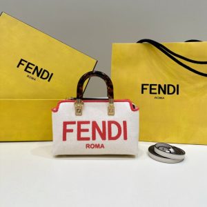 Replica Fendi By The Way Boston Red White 1 Replica Fendi By The Way Boston Red White - 1:1 designer replica handbag