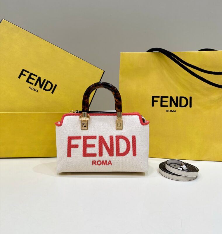 Replica Fendi By The Way Boston Red White 1 Replica Fendi By The Way Boston Red White - 1:1 designer replica handbag