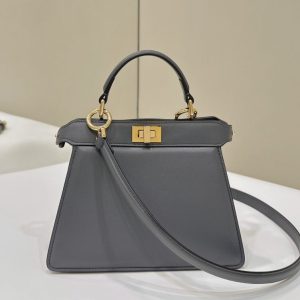 Replica Fendi Peekaboo Mini Grey 1 Replica Fendi Peekaboo Mini Grey - ultra-realistic fake designer tote