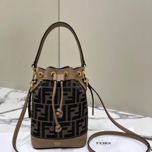 Replica Fendi Tresor Mini Bucket Brown 1 Replica Fendi Tresor Mini Bucket Brown - best quality luxury bag dupe