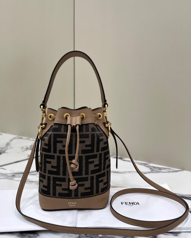 Replica Fendi Tresor Mini Bucket Brown 1 Replica Fendi Tresor Mini Bucket Brown - best quality luxury bag dupe