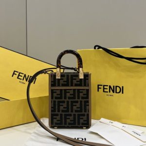 Replica Fendi Mini Tote Brown Canvas 1 Replica Fendi Mini Tote Brown Canvas - best quality luxury bag dupe