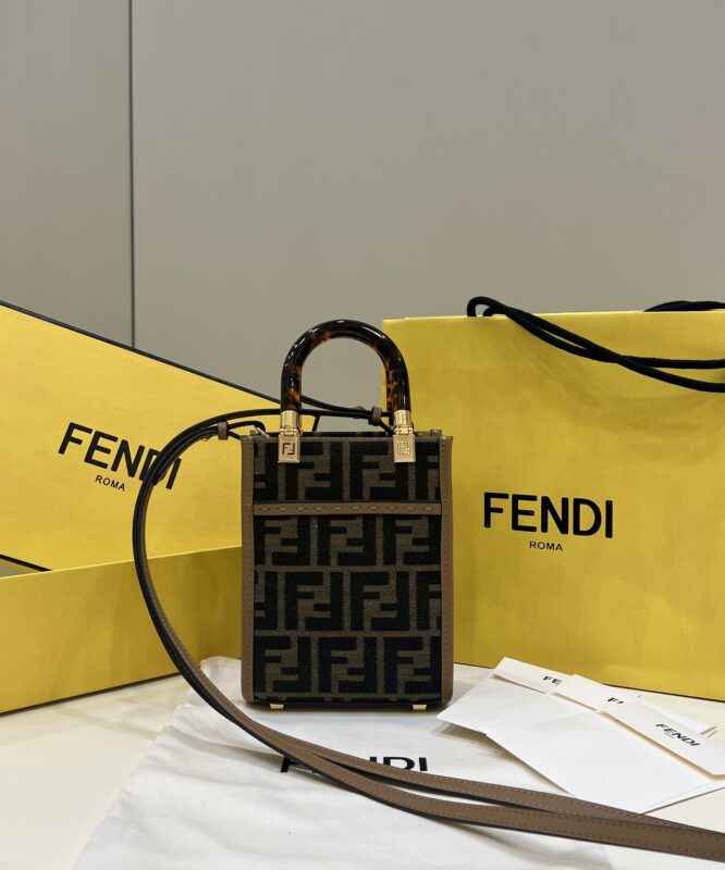 Replica Fendi Mini Tote Brown Canvas 1 Replica Fendi Mini Tote Brown Canvas - best quality luxury bag dupe