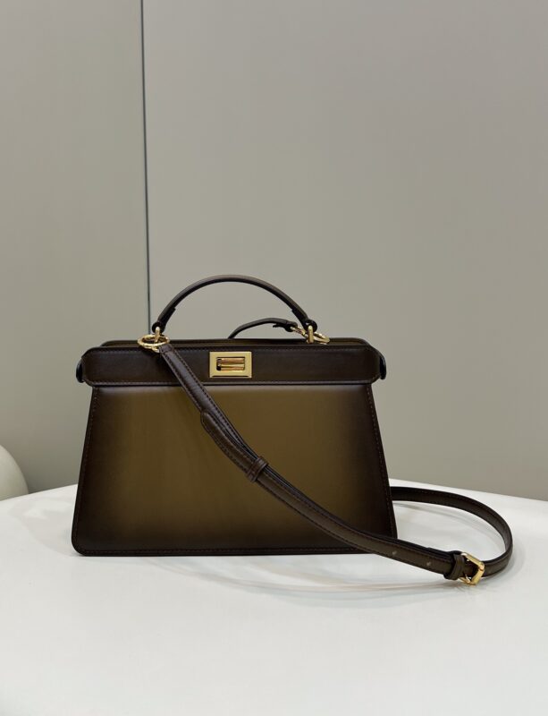 Replica Fendi Peekaboo Large Dark Brown - best quality luxury bag dupe