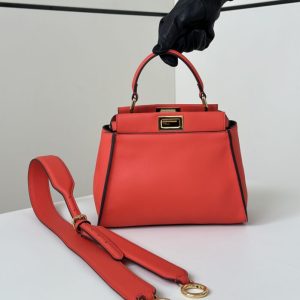 Replica Fendi Peekaboo Small Red 1 Replica Fendi Peekaboo Small Red - ultra-realistic fake designer tote