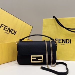 Replica Fendi Baguette Small Black 1 Replica Fendi Baguette Small Black - authentic-look luxury purse replica
