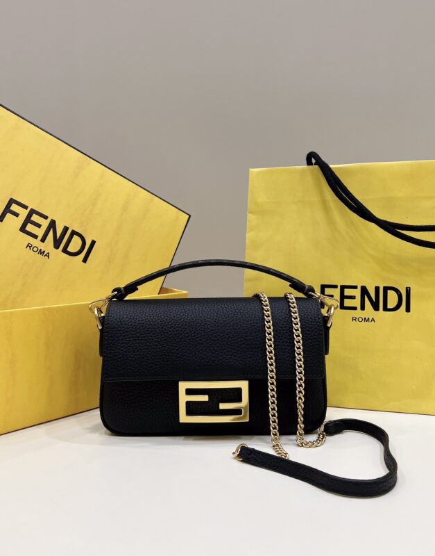 Replica Fendi Baguette Small Black 1 Replica Fendi Baguette Small Black - authentic-look luxury purse replica
