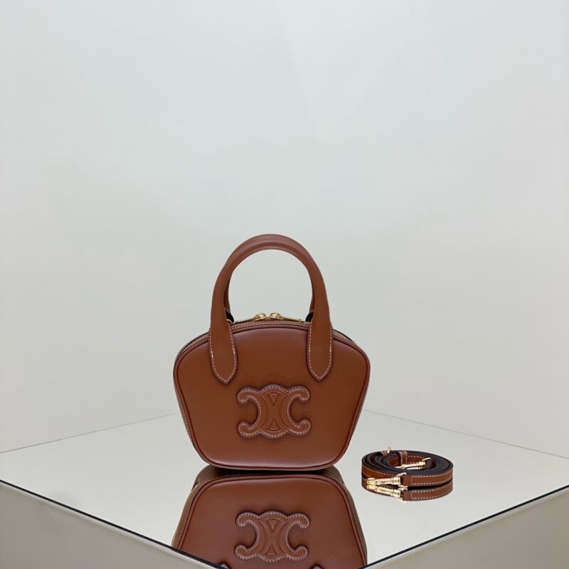Replica Celine Bowling Bag Brown 1 Replica Celine Bowling Bag Brown - high-end fake designer purse