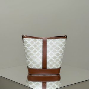 Replica Celine Triomphe Bucket White - premium 1:1 fake handbag model