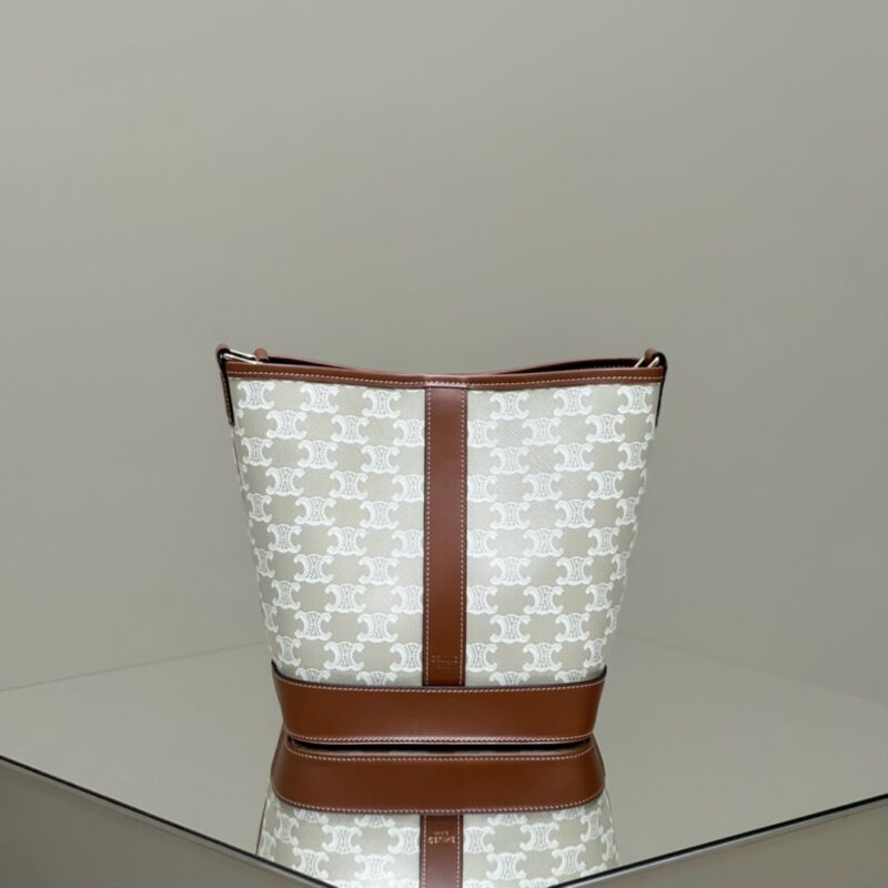 Replica Celine Triomphe Bucket White - premium 1:1 fake handbag model