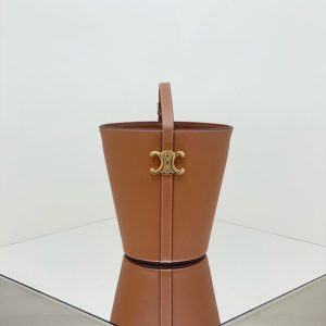 Replica Celine Triomphe Bucket Bag Brown 1 Replica Celine Triomphe Bucket Bag Brown - realistic designer-inspired fake bag
