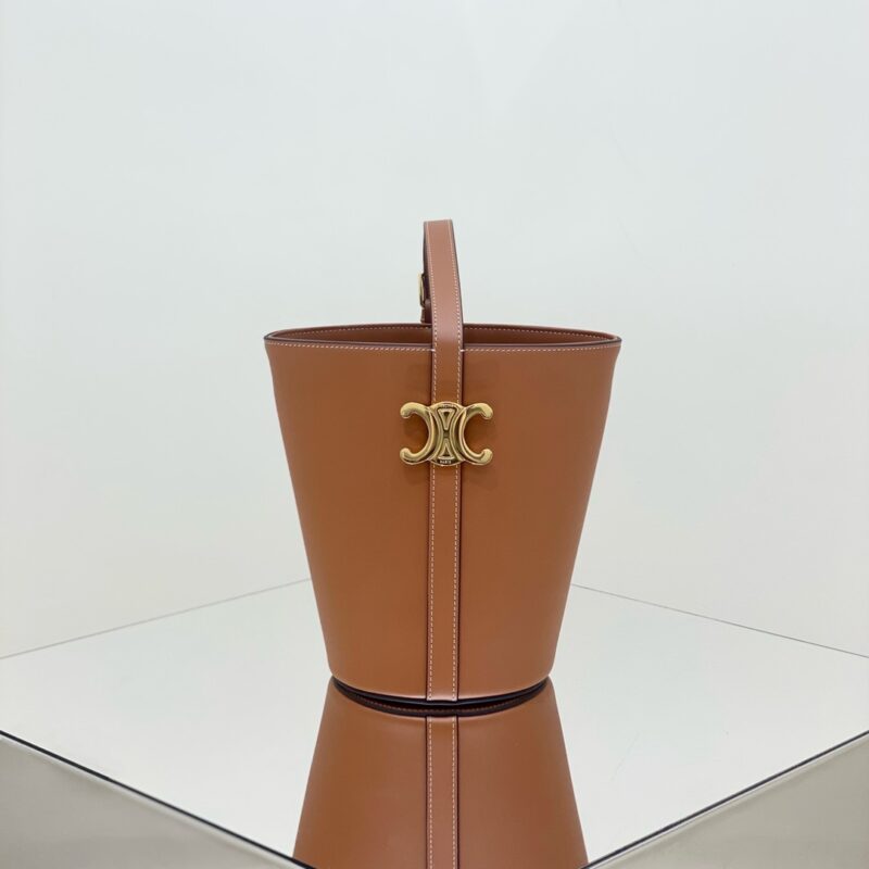 Replica Celine Triomphe Bucket Bag Brown 1 Replica Celine Triomphe Bucket Bag Brown - realistic designer-inspired fake bag