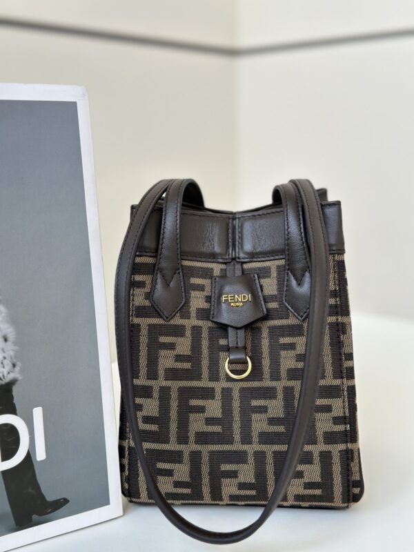Replica Fendi Origami Small Brown Cotton - high-end fake designer purse